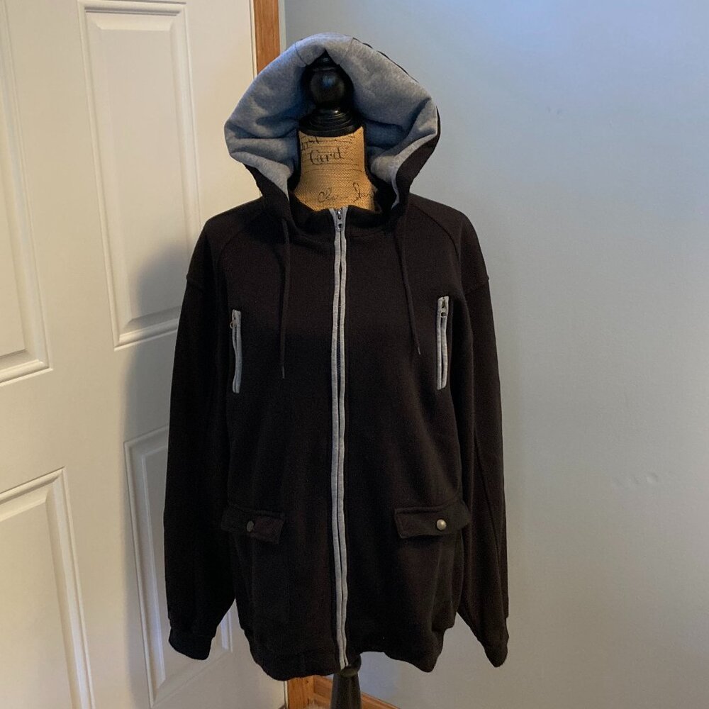 Black Hoodie  with Full Zipper by Royal Testimony  Men XL